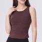 Sleeveless High Neck Cropped Yoga Tank Fitted Workout Activewear Top