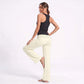 Polka Dot Foldover Waist Wide Leg Yoga Pants Full Length Flowy Workout Trousers