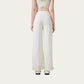 High Waist Wide Leg Sweatpants with Ruffle Hem Detail