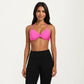 Halter Sports Bra with Ruched Front Detail and Open Back Design