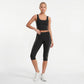 High Waist Side Stripe Capri Leggings Wide Waistband Cropped Workout Yoga Pants