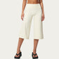 High Waist Capri Wide Leg Pants with Smooth Stretch Fabric and Relaxed Fit