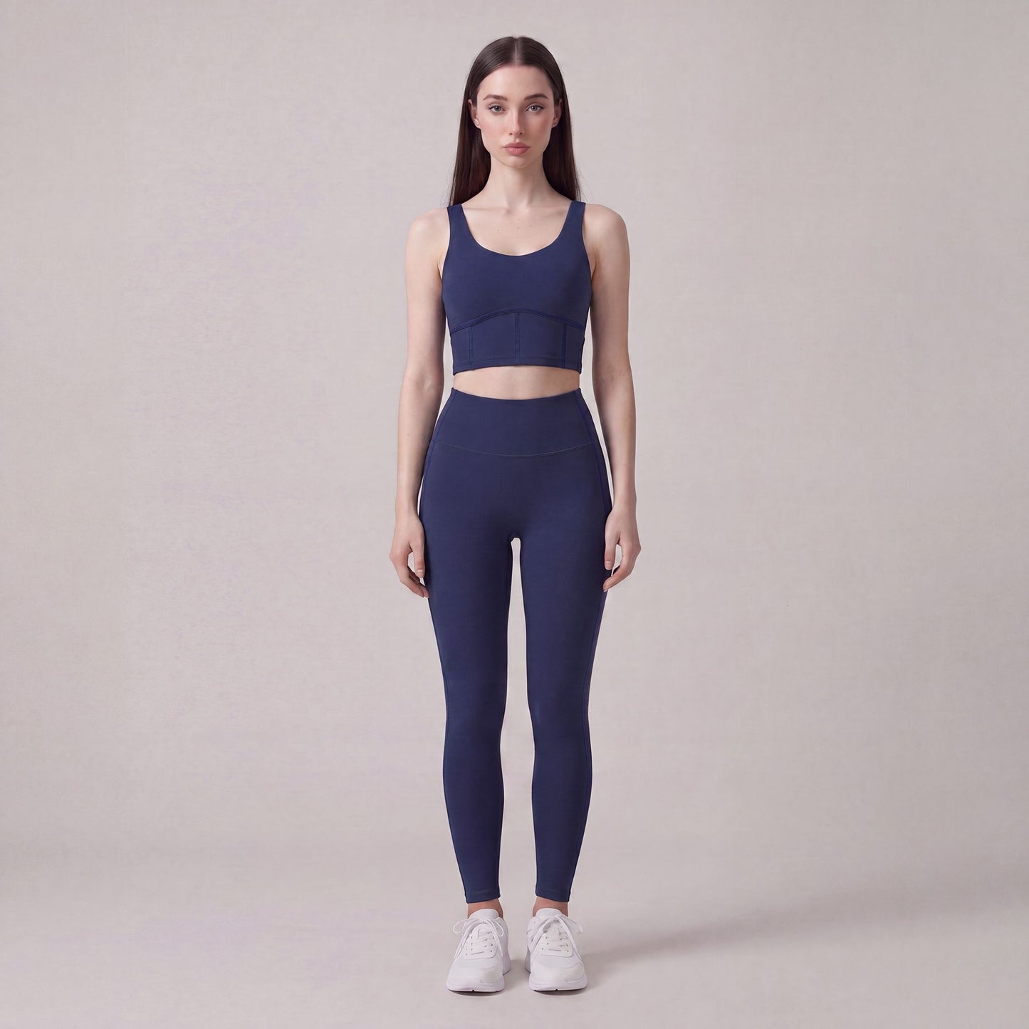 High Waist Full Length Active Leggings with Contour Seams for Workout and Everyday Wear