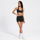 Padded V Neck Sports Bra Tank Top Wide Strap Workout Yoga Crop Top