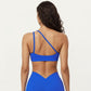 One Shoulder Sports Bra with Asymmetric Strap and Smooth Stretch Fit