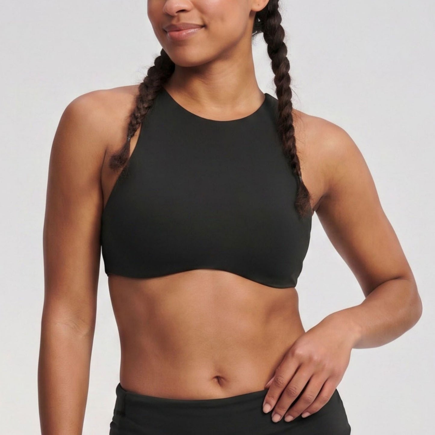 Padded High Neck Racerback Sports Bra Tank Top Workout Yoga Crop Top