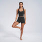 Padded Halter Longline Sports Bra Tank Top Tie Back Workout Yoga Crop Top
