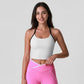 Padded Halter Sports Bra Tank Top Contrast Trim Workout Yoga Crop Top