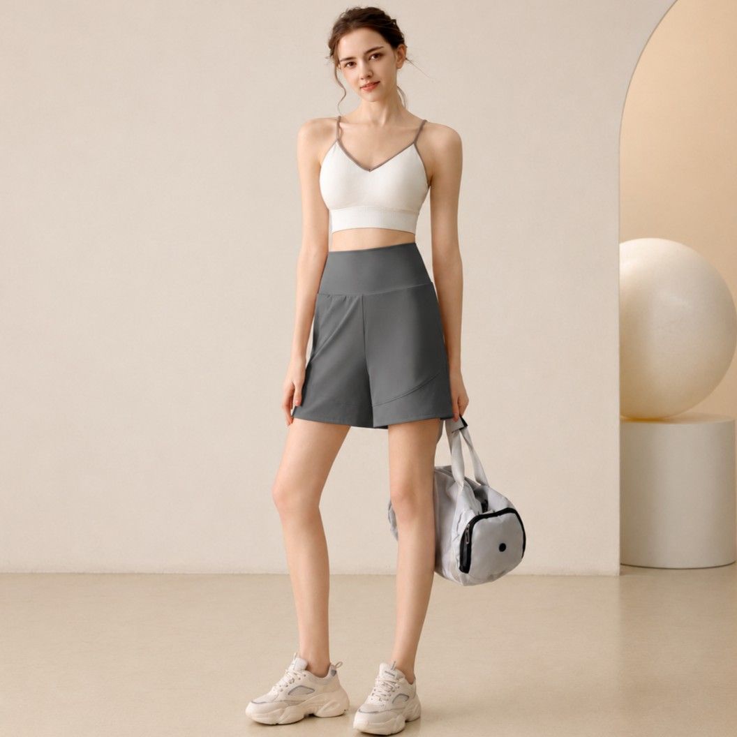 High Rise Athletic Shorts with Side Pockets