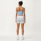 Longline Cami Sports Bra with Adjustable Straps and Straight Neckline