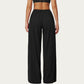 Wide Leg Lounge Pants with Elastic Waistband and Relaxed Draped Fit