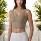 Longline Sports Bra with Wide Straps and Scoop Neck