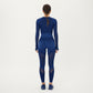 Long Sleeve Seamless Crop Top with Ribbed Texture and Contour Panels