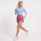 High Waist Running Shorts with Wide Waistband and Side Slits
