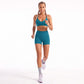 V Neck Sports Bra with Slim Straps Fitted Workout Top for Yoga Running Gym Training