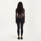 Ribbed Long Sleeve Fitted Top with Crew Neck and Thumbhole Cuffs