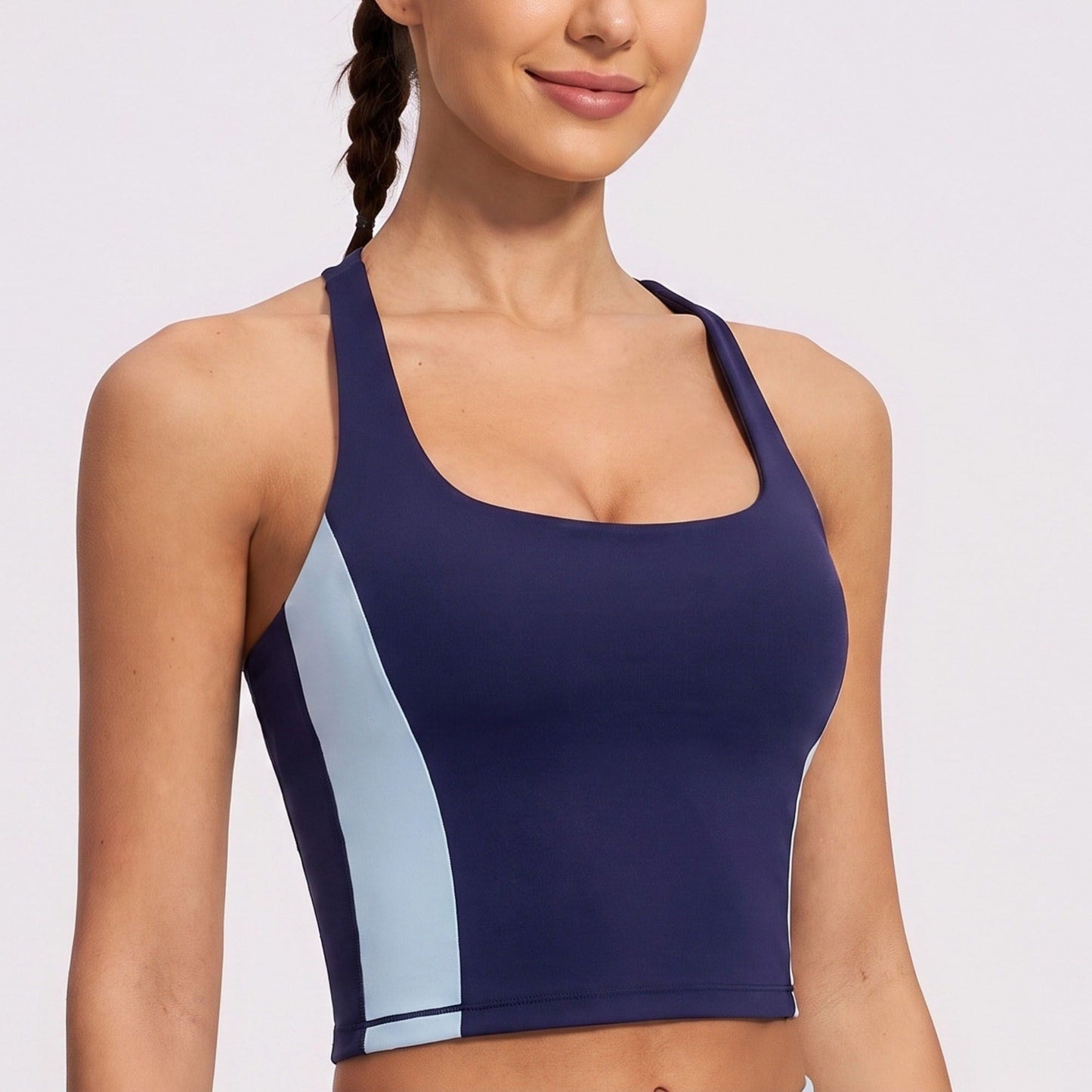 Square Neck Cropped Active Tank Top for Yoga Running Gym Workouts and Everyday Athleisure