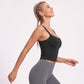 Double Strap Workout Tank Square Neck Fitted Crop Top