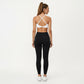 Strappy Sports Bra with Adjustable Cross Back and Scoop Neck Front