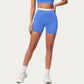 High Waist Biker Shorts with Smooth Stretch Fabric and Contrast Waistband