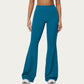 High Waist Flare Yoga Pants with Wide Leg Stretch Fit and Seam Detail
