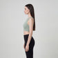 Cropped Sports Bra Tank with High Neck Sleeveless Fitted Workout Yoga Training Top