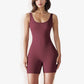 Sleeveless Bodycon Romper with Scoop Neck and Form-Fitting Design