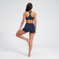 Padded Side Stripe Sports Bra Tank Top Scoop Neck Workout Yoga Crop Top
