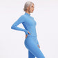Full Zip Workout Jacket with Thumbholes and Zipper Pockets