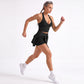 Halter Wrap Front Workout Tank V Neck Fitted Crop Top