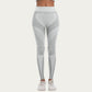 Seamless High Waist Ribbed Leggings with Sculpting Contour Panels and Compression Fit