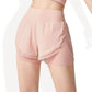 High Waist 2-in-1 Athletic Shorts with Layered Design and Stretch Fabric