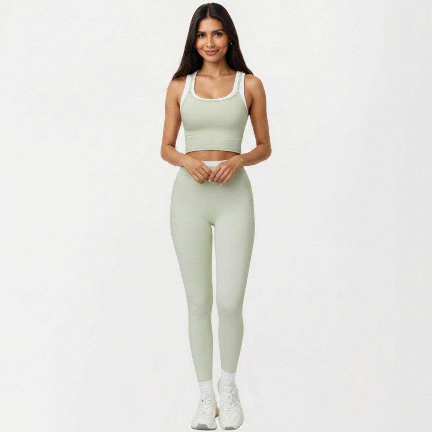 High Waist Leggings with Smooth Stretch Fit and Side Seam Detail