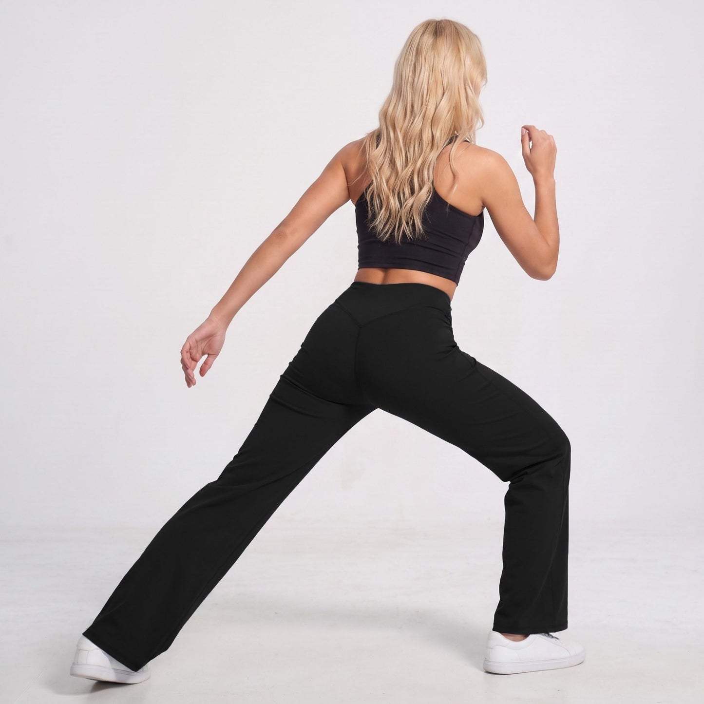 High Waist Wide Leg Yoga Pants Stretch Workout Pants