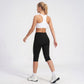 High Waist Side Stripe Capri Leggings Wide Waistband Cropped Workout Yoga Pants