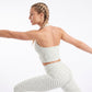 Polka Dot Halter Neck Cropped Active Tank Top for Workouts Running and Everyday Athleisure