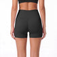 High Waist Seamless Workout Shorts Ribbed Waistband Yoga Biker Shorts