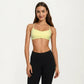 Strappy Sports Bra with Adjustable Cross Back and Scoop Neck Front