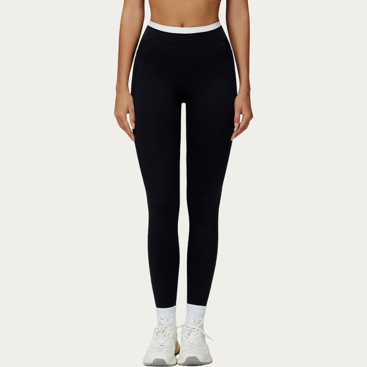 High Waist Leggings with Smooth Stretch Fit and Side Seam Detail
