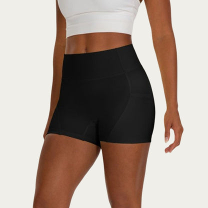 High Waist Biker Shorts with Side Pockets and Smooth Stretch Fit