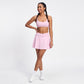 Padded Strappy Back Sports Bra Tank Top Scoop Neck Workout Yoga Crop Top