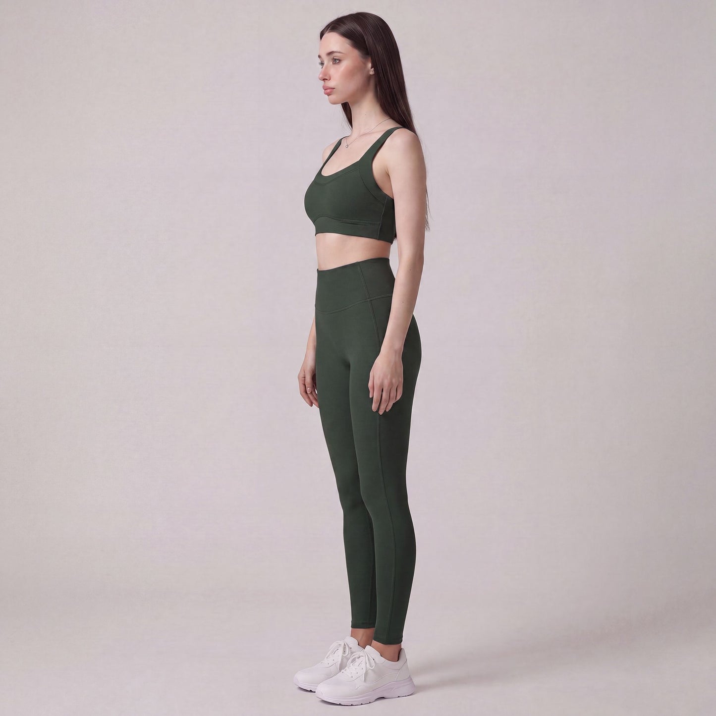High Waist Full Length Active Leggings with Contour Seams for Workout and Everyday Wear