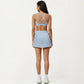Crisscross Back Sports Bra with Square Neck and Smooth Stretch Fit