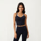 V-Neck Cropped Active Tank Top with Double Shoulder Straps