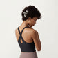 Cross Back Sports Tank Top with Scoop Neckline and Wide Supportive Band