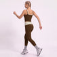 Double Strap Workout Tank Square Neck Fitted Crop Top