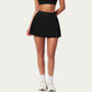 Pleated Athletic Skort with Built-In Shorts and Side Pocket