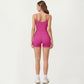 Spaghetti Strap Active Cami Top with Square Neck and Smooth Stretch Fit