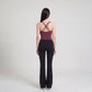 Cropped Yoga Tank Top with Built In Padding Scoop Neck Wide Strap Fitted Activewear Top
