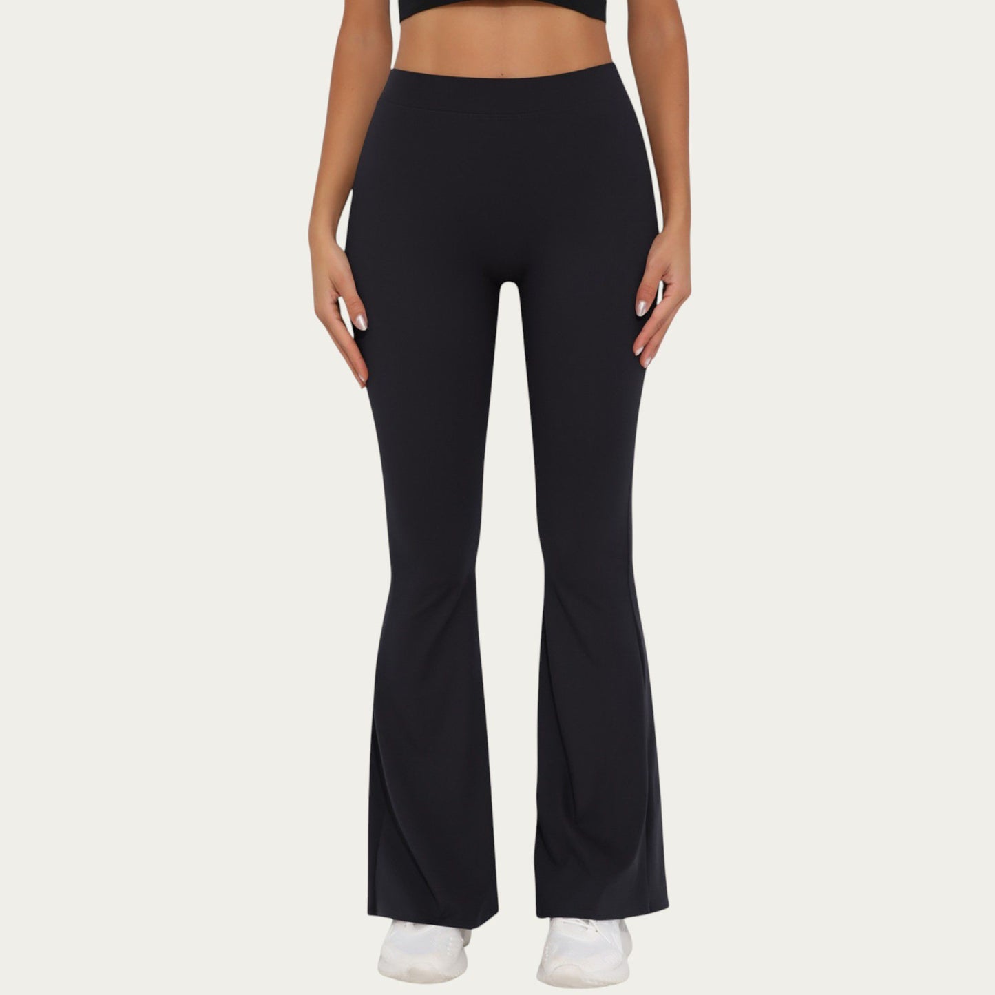 High Waist Flare Leg Yoga Pants with Stretch Fit and Contoured Waistband